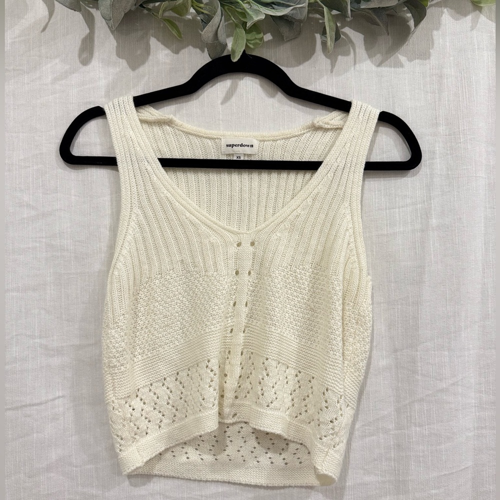 Superdown Knit Sleeveless Crop Top